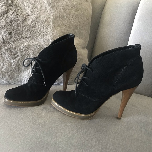 Dino Ricci Shoes - Black Suede Ankle Boots Booties Italy DINO RICCI